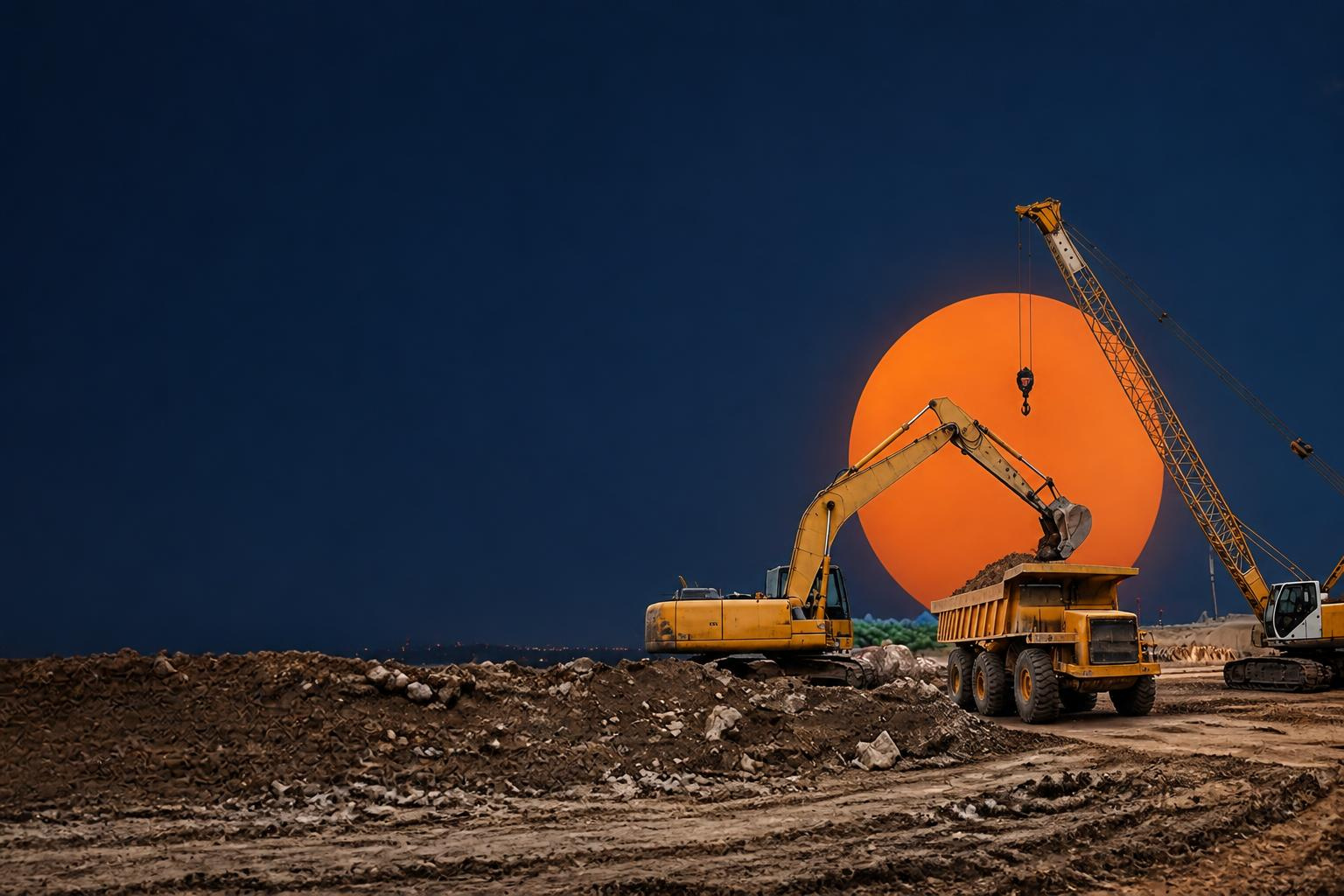 Heavy equipment at construction site
